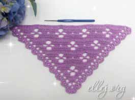 Косынка крючком Узор Клевер. Схема вязания.