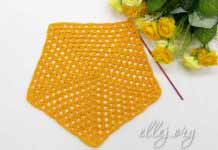 Идеальный пятиугольный мотив крючком Мастер-класс и схема по вязанию крючком идеального пятиугольника на основе бабушкиного квадрата