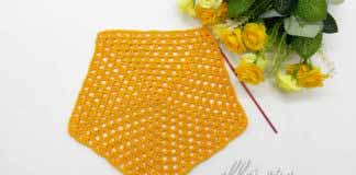 Идеальный пятиугольный мотив крючком Мастер-класс и схема по вязанию крючком идеального пятиугольника на основе бабушкиного квадрата