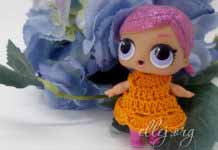 Крохотное платье для куколки L.O.L. «Лолка» Мастер-класс и схема вязания крючком платья для куклы ЛОЛ