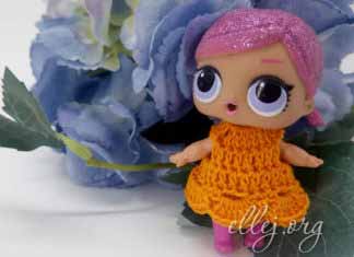 Крохотное платье для куколки L.O.L. «Лолка» Мастер-класс и схема вязания крючком платья для куклы ЛОЛ