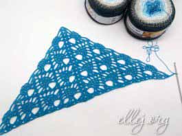 Бактус крючком с ананасами Шаль схема