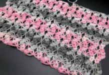 Узор Косички и Паучки для палантина/шарфа Узор для палантина крючком с пышными косичками и паучками