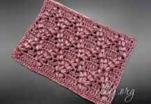 Узор Мерцание Плеяд с пышными косичками Узор крючком с пышными столбиками Мерцание Плеяд