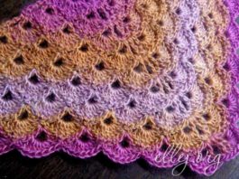 Шаль Фуксия крючком