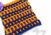 Двухцветный узор «Цветная Зебра» Двухцветный жаккардовый узор крючком МК и схема