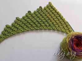 МК и схема вязания бактуса Крыло Жар-птицы