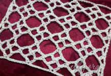 Сеточка «Окошки» для пляжной туники Крупная сеточка крючком "Окошки", МК и схема вязания