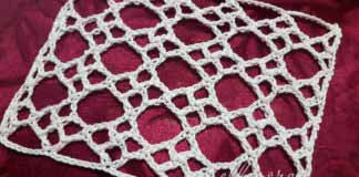 Сеточка «Окошки» для пляжной туники Крупная сеточка крючком "Окошки", МК и схема вязания