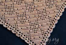 Филейная шаль с кошечками Шаль "Кошечки" в филейной технике