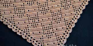 Филейная шаль с кошечками Шаль "Кошечки" в филейной технике