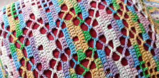 Ажурный узор для вставок 078 и детали туники Ажурная вставка крючком