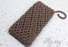 Диагональный рельефный узор. Чехол для телефона крючком Рельефный диагональный узор крючком. Чехол для телефона