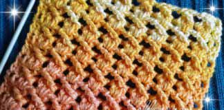 Узор со скрещенными рельефными столбиками Узор со скрещенными рельефными столбиками