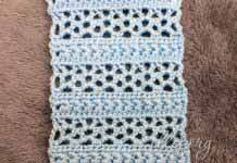 Мережка со звездочками #2 Мрежка крючком со сзездочками №2