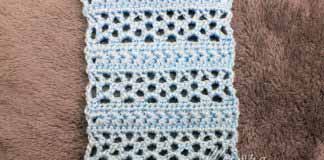 Мережка со звездочками #2 Мрежка крючком со сзездочками №2