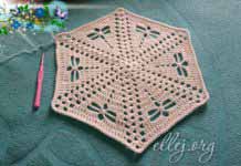 Шестиугольная салфетка «Стрекоза» Салфетка со стрекозами крючком