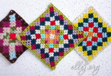 Мотив бабушкин квадрат «Цветочная поляна» Разноцветный мотив крючком Бабушкин Квадрат "Цветочная поляна"