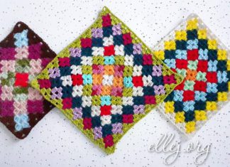 Мотив бабушкин квадрат «Цветочная поляна» Разноцветный мотив крючком Бабушкин Квадрат "Цветочная поляна"