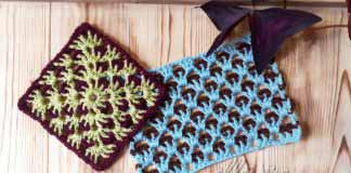 Интересный двухцветный узор и мотив • МК от crochet_varusha Двухцветный контрастный узор для пледа