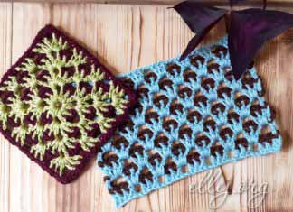 Интересный двухцветный узор и мотив • МК от crochet_varusha Двухцветный контрастный узор для пледа