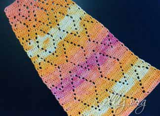 Узор для юбки ромбы с расширением Расширяющийся узор крючком для юбки Ромбы