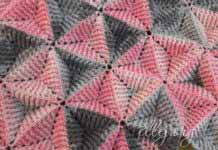 Объемные треугольные мотивы крючком Плед из рельефных объемных треугольных мотивов крючком