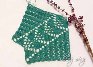 Ажурная линия реглана с листочками Реглан крючком для топа, джемпера, кардигана, платья