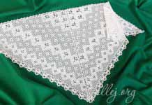 Косынка «Жемчужная» крючком Филейная косынка "Жемчужная стрекоза"