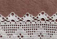 Нежная обвязка филейной косынки Ажурная кайма для косынки
