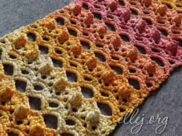 Ажурный узор крючком Попкорн