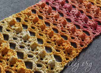 Узор с попкорном 092 Ажурный узор крючком Попкорн