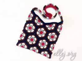 Сумка из шестиугольных мотивов Африканские цветы. МК и схемы вязания крючком