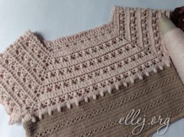 Ажурная квадратная кокетка с попкорном. Схемы