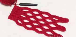 Узор Лиана крючком для жилета, кардигана, юбки Узор Лиана крючком