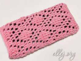 Узор крючком рельефные ромбы