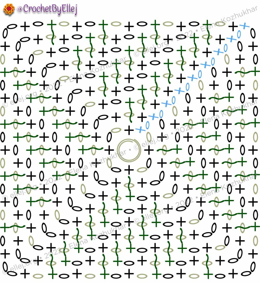 Crochet diagram for the Illusion Motif