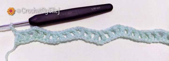 Downy waves crochet. Row 1