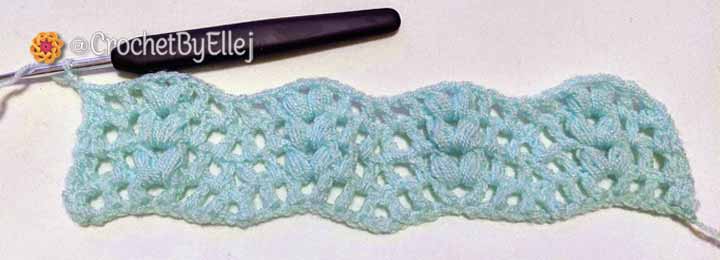 Downy waves crochet. Row 4