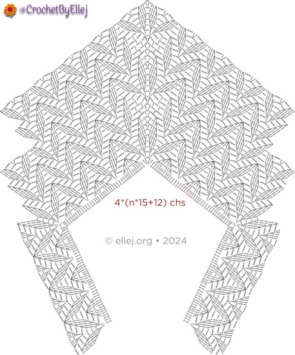 Top-Down Raglan with Leaf Motif